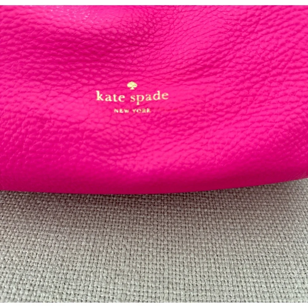 Kate Spade New York Hot Pink Pebbled Leather Drawstring Bucket Bag Crossbody